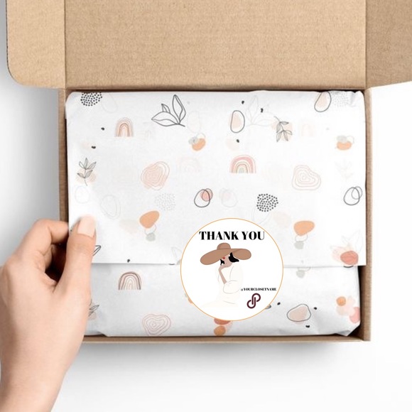 100 Custom Packaging Thank You 2" Round Stickers Finish Gloss - Picture 3 of 9